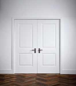 Interior double doors in white Longridge Timber
